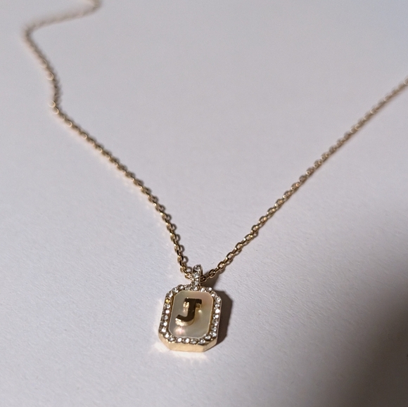 BaubleBar Initial Pendant Necklace J - Picture 6 of 7